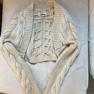 ZARA - cream knit cardigan